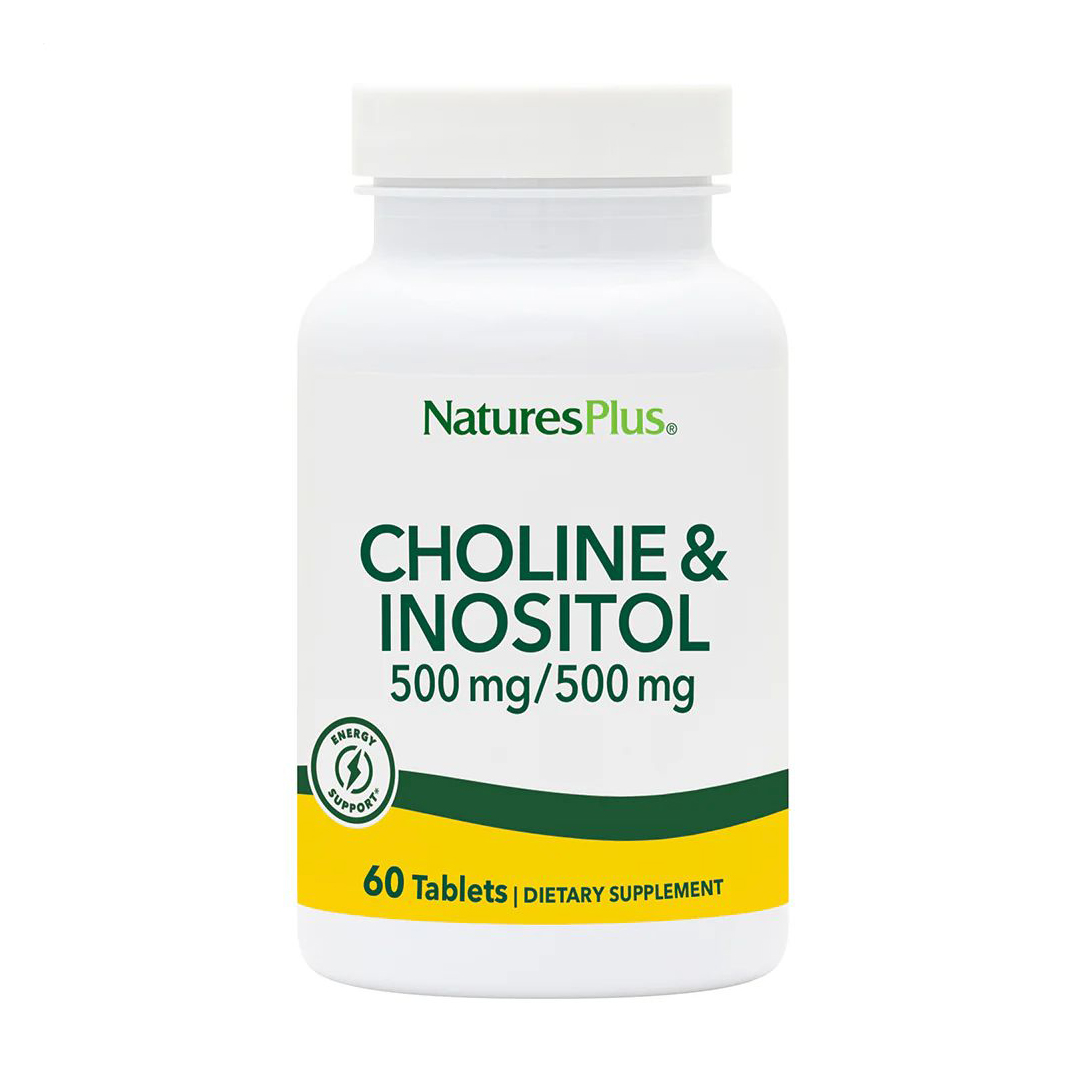 Холін та інозитол NaturesPlus Choline &amp; Inositol 500/500 мг, 60 таблеток